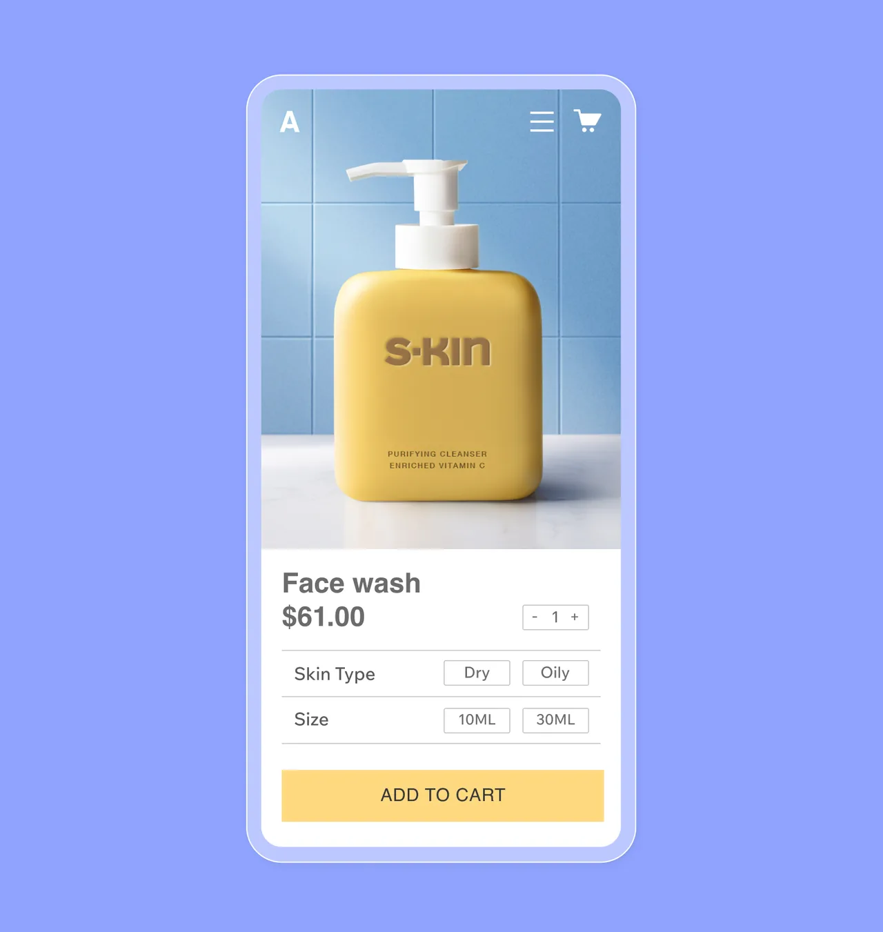 Product page for face wash sold on a Margick eCommerce website